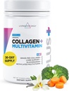 Livingood Daily Collagen Powder for Women and Men, Vanilla, Grass Fed Protein, Hydrolyzed Collagen Peptides with Vitamin C & Multi Vitamins for Hair, Skin, Nail & Gut Health, Gluten Free, 30 Servings