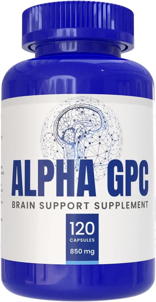 Alpha GPC Supplement, 120 Capsules, 850mg Servings, Brain Support Aid That Supports Focus, Memory, and Energy, Made in The USA