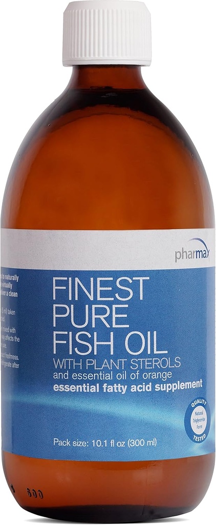 Pharmax Finest Pure Fish Oil against 124; med Plant Steroler og Essential Oil of Orange til støtte Optimal Kardiovaskulær Sundhed against 124; 10,1 fl. oz.