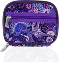 Serfeymi Weekly Travel Pill Organizer sag for Purse med Aftagelig 7 Dag Box, Fashificable Pill Container til medicin, Vitamin, Supplement - Purple 01