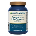 Naturens vidundere gurkemeje supplement med BioPerine - Forbedret absorption gurkemeje 500 mg med BioPerine 5mg til fælles funktion, mobilitet og komfort, 90 vegetariske gurkemeje kapsler