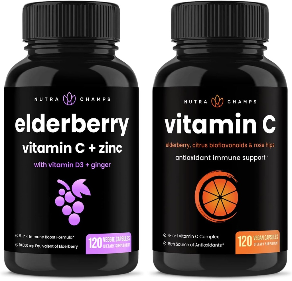 NutraChamps Elderberry og C-vitamin kapsler Bundle
