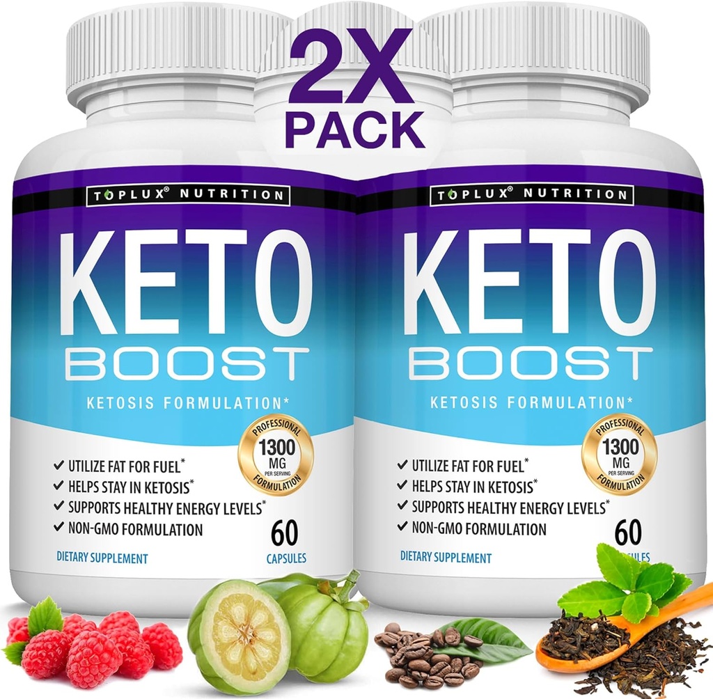 Keto Boost Diet Pills Ketosis Supplement - Natural eksogen Keto Formel Support Energy & Focus, Avancerede Ketoner til Ketogent Diet, for Mænd Kvinder