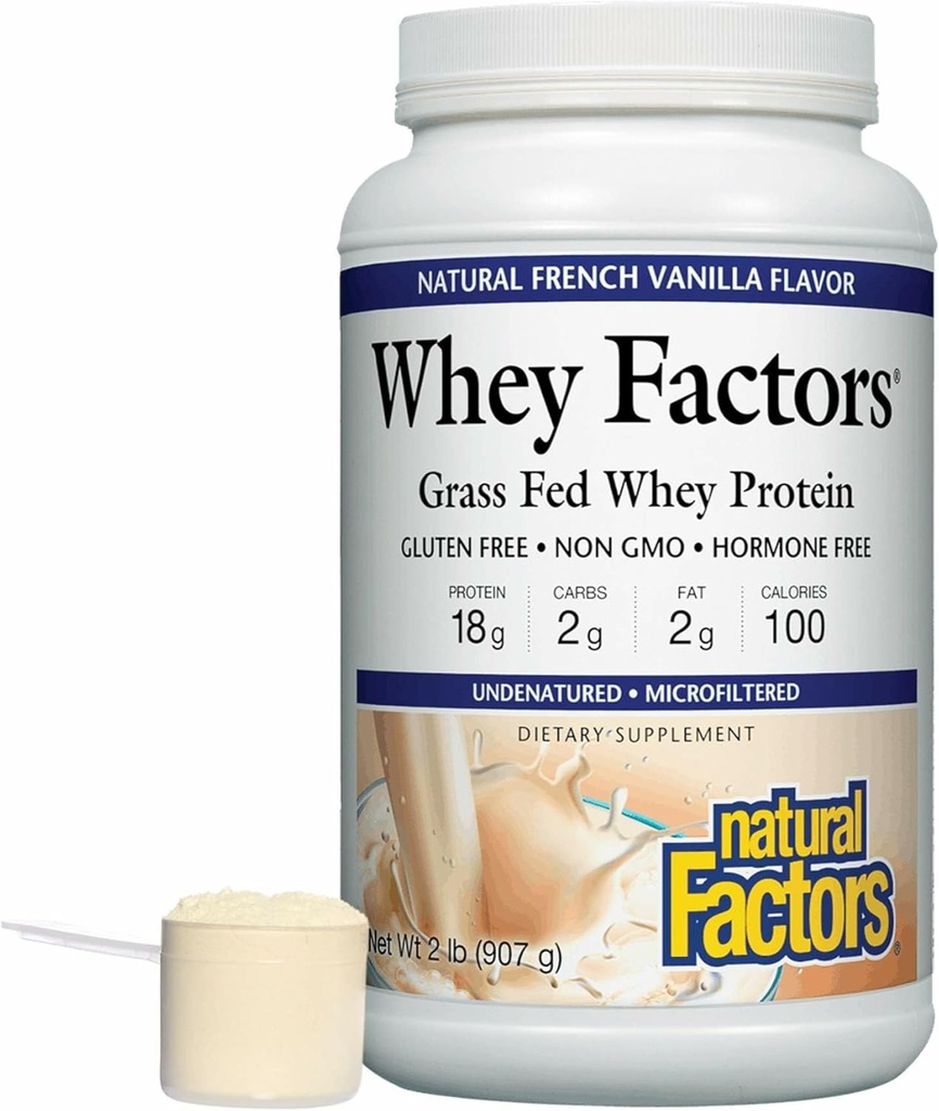 Natural Factors Whey Factors, French Vanilla, 2-pound (Pack of 6)