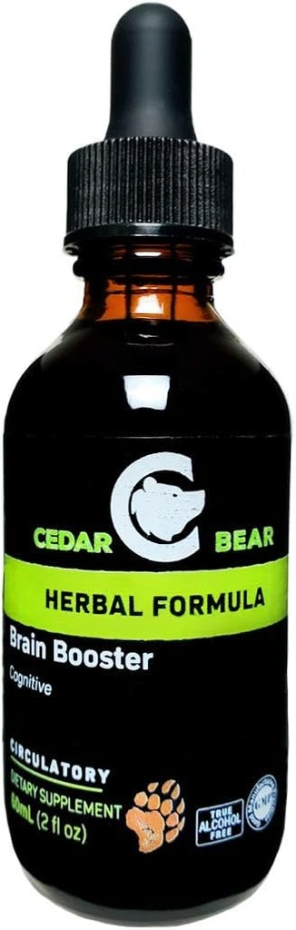Cedar Bear Brain Booster en flydende urte supplement Det er en generel hukommelse og vitalitet støtte 2 Fl Oz