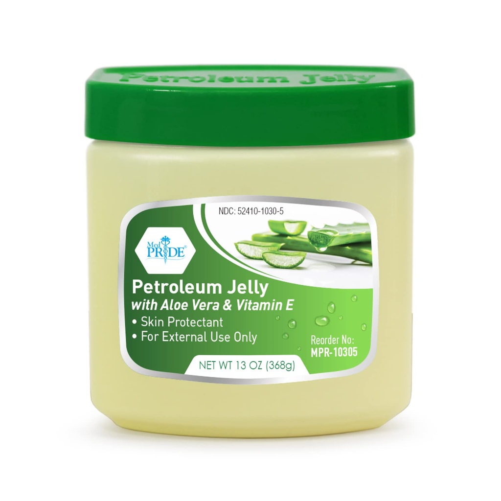 MED PRIDE Petroleum Jelly 13 Oz Tub med Aloe Vera Medicin og E-vitamin til tør hud, udslæt, Burns, Chapped Lips, ble Udslæt