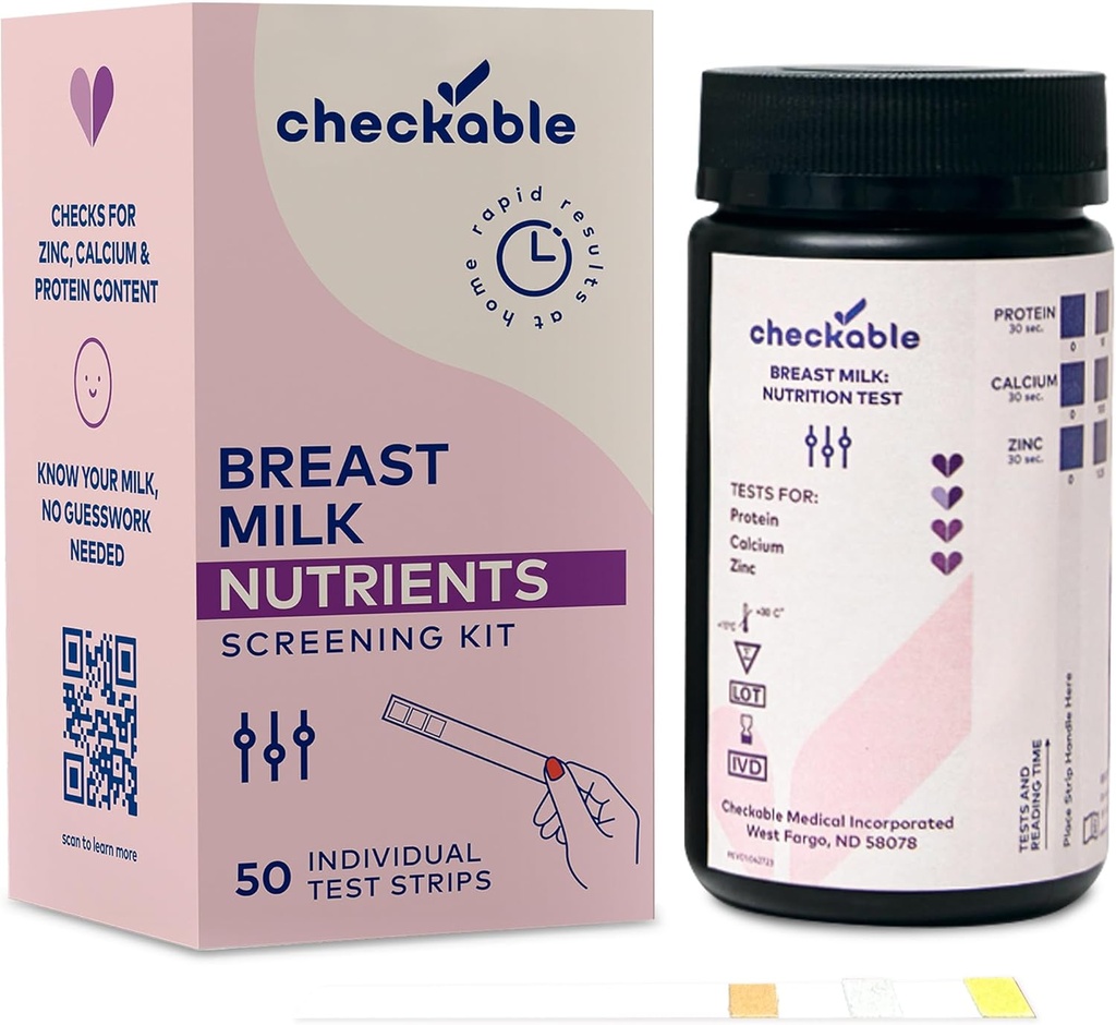 Checkable Breast Milk Testing Strips for Safe and Confident Feeding, 30 Secs Home Milk Screening Strips for Breastmilk - 50 Count