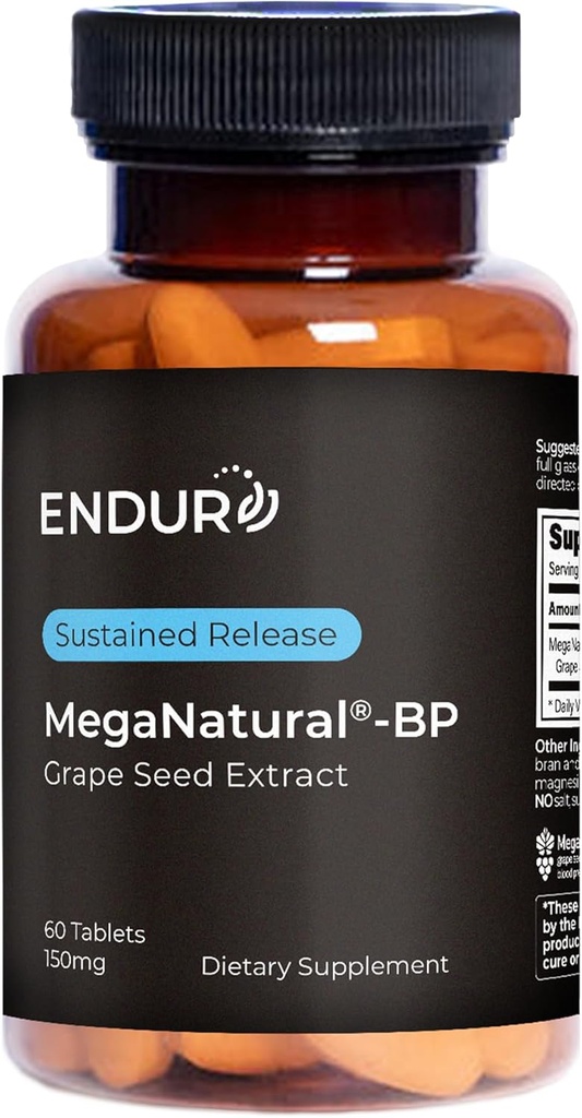 Meganatural- BP Grape Seed Extract Vedvarende udgivelsestabletter, 60 Greve