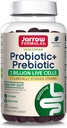 Jarrow Formulas Probiotic + Prebiotic Dietary Supplement, fordøjelsessygdomme, Gut Flora + immunforsvar - 2 milliarder CFU - 2 Klinisk Studiede Strops - 60 gummies - Blackberry Flavor