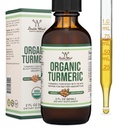 Gurkemeje med sort peber dråber - Økologisk gurkemeje supplement Drops 1,180mg - 2FL OZ, 60 Servering (med sort peber frø, Ingefær, Rosemary, og Sage) til fælles støtte ved Double Wood