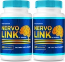 (2 Pack) NervoLink - Daglige Support Kapsler med en afbalanceret Formel for Fokus, Alerness, og Everyday Sharpness, Easy- to- Take Pills for Daily Wellness (120 Kapsler)