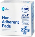 Globe Advanced Steril Non- Adherent Pads Mea124; 100- Pack, 3 "x 4" Measurement 124; Non- Adhesive Whound Dressing Measurement 124; Meget Absorbent & Non- Stick, Painless Removal- Switch 124; Individuelt indpakket til ekstra beskyttelse (3 x 4)