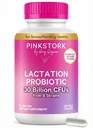 Pink Stork Amning Probiotik - 30 Millioner CFU 'er Multi Strain Postnatal Probiotika til Amning Kvinder - Support Brystmælk & Gut Sundhed, Postpartum Essentials, 30 Kapsler