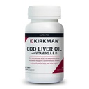 Kirkman - torsk leverolie med vitamin A & D - 300 Softgels - essentielle fedtsyrer - Understøtter grundlæggende sundhed - Hypoallergen