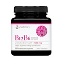 Youtory B12B6 - Vegansk B6-vitamin og vitamin B12 - Tilbud Hjerne Sundhed, Energi & Immunitet Support * - Mælk, Soy & Gluten Free - 60 Vegetariske Kapsler