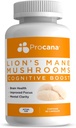 Lions Mane Mushroom kapsler (Extra Strength 1.500mg / servering) for hjerne sundhed, mental Klarhed, hukommelse og fokus. 45.000mg per flaske 90ct