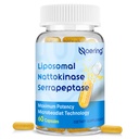 Liposomal Nattokinase 12.000 FU Serrapeptase 360.000 SPU Enzyme Supplement - Beriget med Synergistiske enzymer og næringsstof Blend & Inulin til kredsløb, Gut, fordøjelse 60 kapsler (1 flaske)