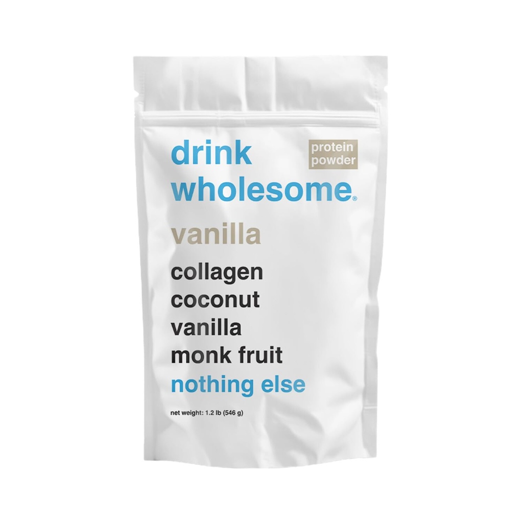 Drikke sundt Vanilla Collagen Protein Powder • 124; for sensitive stomachs • 124; Gut Friendly • 124; Additive & Dairy Free • 124; Ingen kunstige sødestoffer • 124; Ingen Bloating, Farts eller Gas • 124; Ingen Forstoppelse eller Diarré
