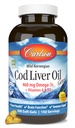 Carlson - Cod Lever Oil, 460 mg Omega- 3s + Vitamin A & D3, Wild- Fanget Norwegian Arctic Cod- Lever Oil, Sustainable Sourced Nordic Fish Oil Capsules, Lemon, 300 Softgels