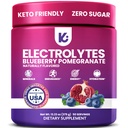 Keppi Electrolytes Powder - Blåbær Pomegranat Flavor 50 Servering - Ingen sukker hydrering tillæg med kalium, Magnesium, natrium - Keto, Vegan, Fasting- Friendly, Zero Calorie Electrolyte Drikke