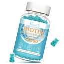 Biotin og collagen gummier med B12, hårhud og negle Vitamin gummier til hårvækst, glødende hud & stærke negle - Blåbær smag, sukkerfri, 60 Ct