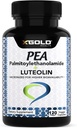 Palmitoylethanolamid 630 mg + Luteolin Standardized 98% - Mikroniseret Pea 99% Meget renset og biotilgængelig - Lavet i USA - Supplement for mænd og kvinder - 120 Veggie kapsler