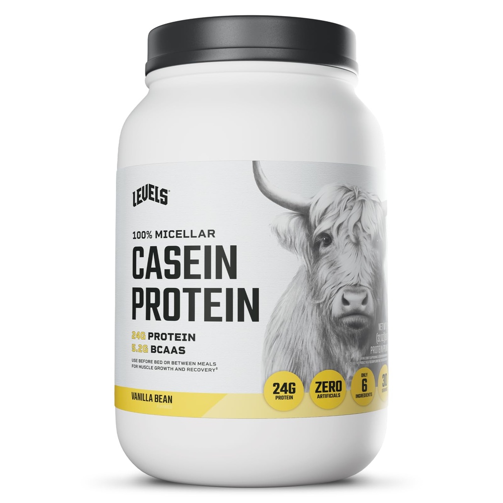 Niveau 100% Micellar Casein Protein, Hormone Free, Vanilla Bean, 2LB