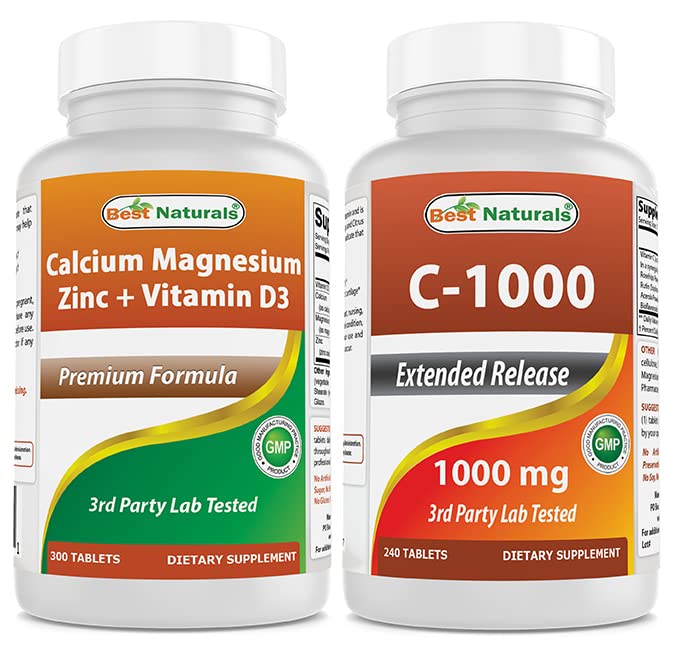 Bedste Naturals Cal Mag Zink med vitamin D3 & vitamin C 1000 mg