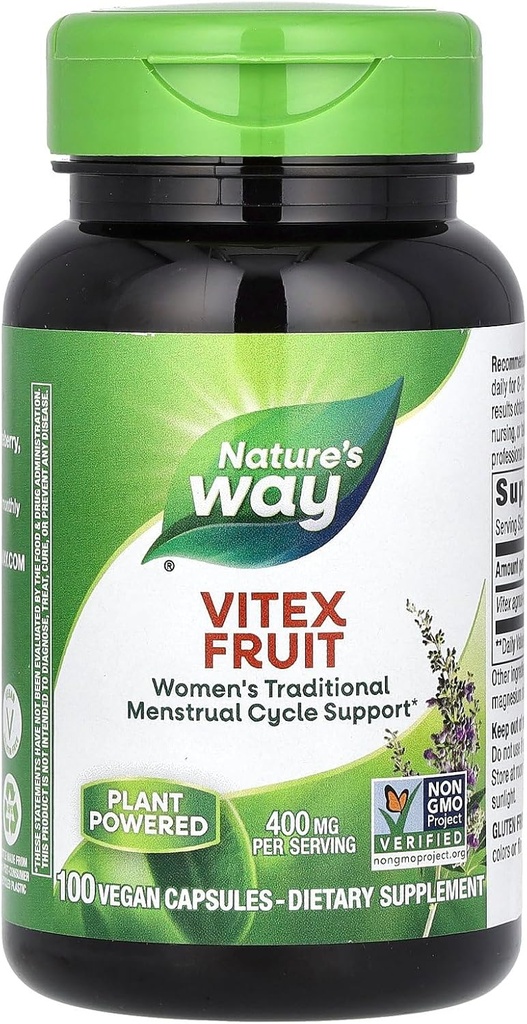 Nature 's Way Vitex Fruit - 400 mg - 100 kapsler
