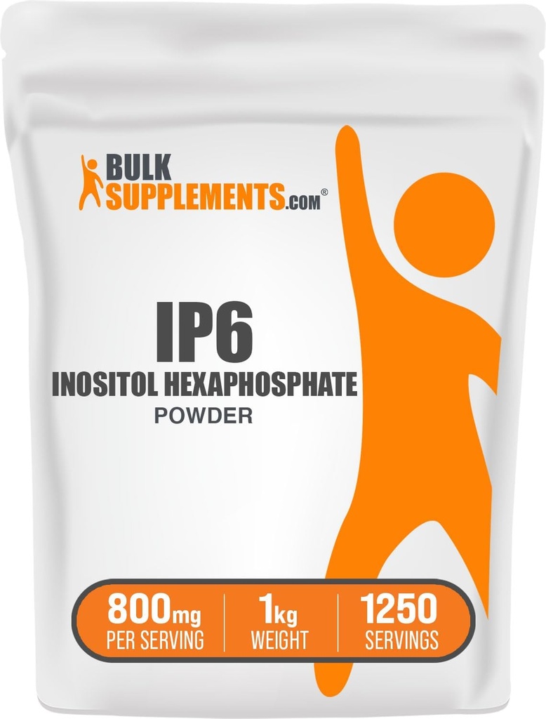 BulkSupplements.com IP6 Powder - Inositol Hexaphosphat, IP6 Supplement - Inositol Supplement for immunforsvar, Gluten Free, 800mg per servering, 1kg (2, 2 lbs) (pakning med 1)