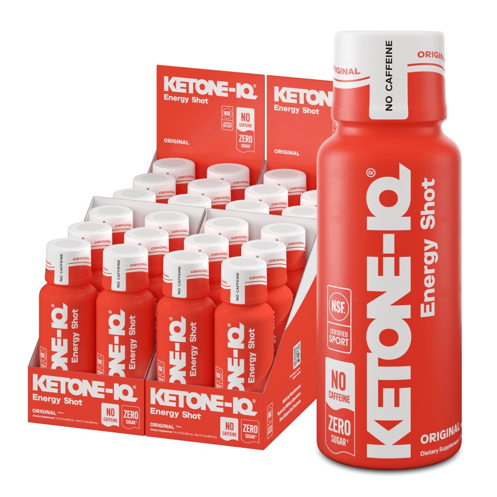 Keton- IQ Ingen koffein Eksogene Ketoner Energisko - 24 pakke Koffein Free Energy Drikke med 10g Ketoner - Sukker fri, Salt fri, og alle naturlige (Original)