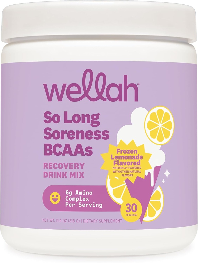 Wellah Så lang ømhed BCAA pulver (frossen Lemonade smag) 30 Servering - med Hydration Complex