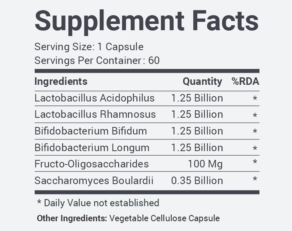 Generisk Pre & Probiotics Supplemented 124; Gut Health Supplement Lavet med 06 Sunde Bacterias