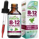 Hvorfor ikke naturlige vitamin B12 Liquid Plus Folate - Organic Sublingual Extra Strength Vegan Drops - methyltillæg med folinsyre