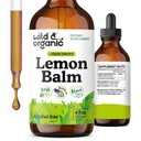 Wild & Organic Lemon Balm Tinktur - Mood Support - Melissa Lemon Balm Leaf Extract Drops - Vegan, Sukker & Alkohol- Free Calming Supplement - 4 fl oz