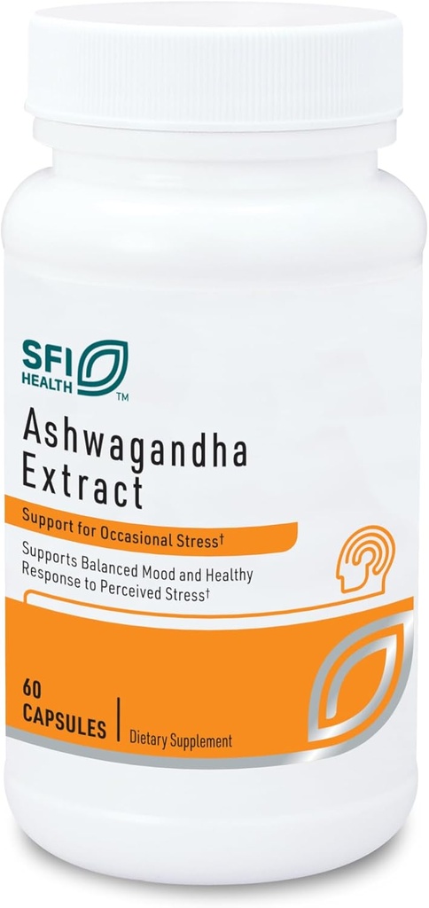 SFI Health Klaire Labs Ashwagandha Extract 300mg - Ashwagandha supplement til fremme hukommelse, kognitiv funktion & sund stress respons - Hypoallergen Ashwagandha Root Extract (60 kapsler)