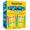 Quantum Energy Square - Energibar med koffein & 10g Protein, Sund Snack On the Go - Vegan, Gluten- Free, Soy & Dairy- Free - Variety 4-Pack