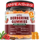 2 Pack - Berberine Gummies 1500mg Sugar Free, Organic Berberine Supplement w / Ceylon Cinnamon, Chrom, Gurkemeje, Milk Thistle for Metabolisme, Berberine HCl fra indisk bær ekstrakt, Vegan