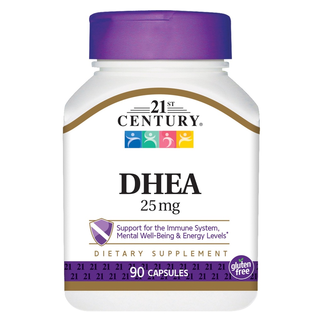 21. århundrede DHEA 25 mg kapsler, 90- greve (pakke med 2)
