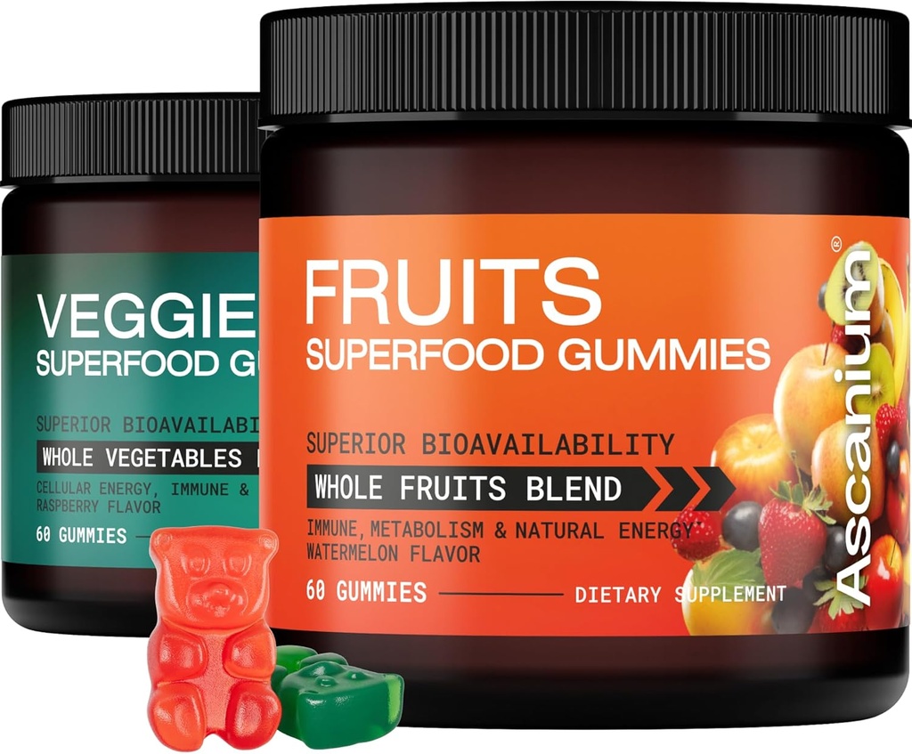 Frugter og grøntsager Gummies, 120 Greve (pakke med 1)