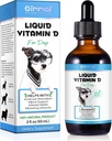 D-vitamin til hunde, flydende D til hunde, Hund Vitaminer D Drops Promote Calcium Absorption, Understøtter Hip & fælles sundhed og Hund Dental Sundhed - Pet Kosttilskud Flydende Vitaminer D, Bacon Flavour - 2 Fl Oz