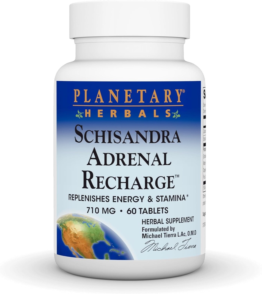 Planetariske Herbals Schisandra Adrenal Complex 710mg med Yam Rhizome, Poria Sclerotium & mere - 60 tabletter