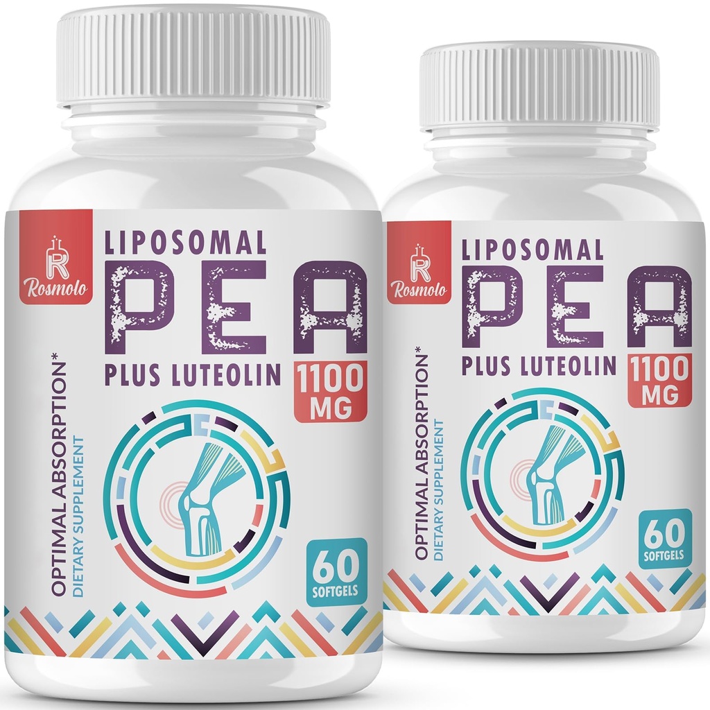 Liposomal Palmitoylethanolamid 1000 mg + Luteolin 100 mg, Mikronized Pea 99% Renset - Forbedret absorption og biotilgængelighed, 120 Softgels