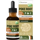 Poke Root Drops til Lymph System Support, Lymporous Drainage Supplement til Lymphedema, 7 i 1 Formel med Goldenseal Extract til immunstøtte, Mælkebøtte til Detox & Rense. 2oz