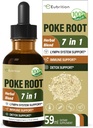 Poke Root Drops til Lymph System Support, Lymporous Drainage Supplement til Lymphedema, 7 i 1 Formel med Goldenseal Extract til immunstøtte, Mælkebøtte til Detox & Rense. 2oz