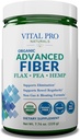 Vital Pro Naturals - Advanced Fiber Powder, Opløselig og uopløselig Fiber supplement med hør, Pea og Hamp, Organic Daily Kosttilskud Understøtter Gut fordøjelsesregel 7.76 oz
