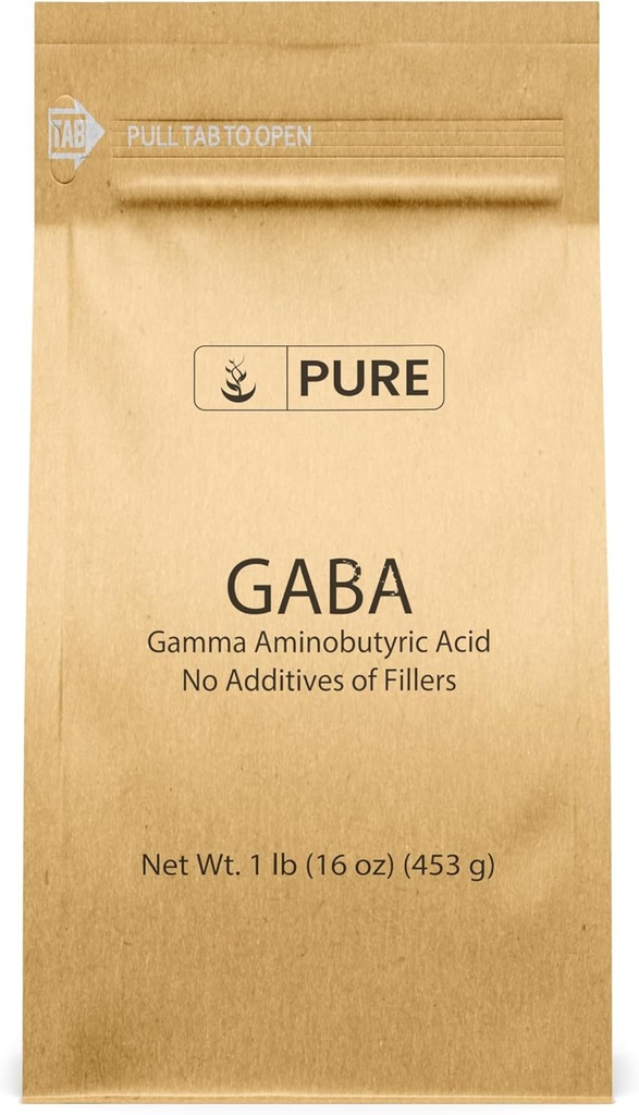 Pure Original Ingredienser Gamma Aminosmørsyre (GABA) Pulver (1 LB) Altid Pure, Ingen Fyldere eller tilsætningsstoffer, Lab Verified