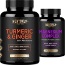 Magnesium Complex og gurkemeje med BioPerine & Ingefær - Magnesium Citrate 500MG - Muskelrelaxation, Sleep and Energy, Knogletæthed og styrke, Hjord