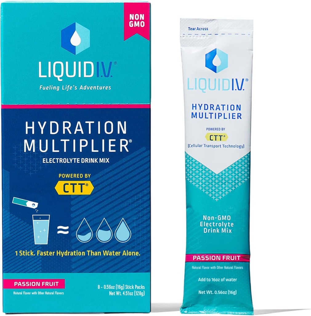 Væske I.V. Hydrering Multiplier Drink Mix - Passionsfrugt (8 Stick Packs)