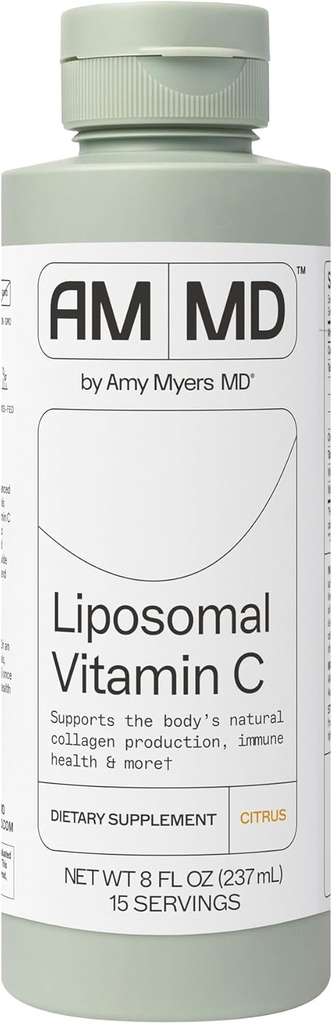 Amy Myers MD Liposomal Vitamin C - Non- GMO High- Absorption Supplement for immunforsvar & Collagen produktion - Gluten- Free, Non- Dairy & Non- Soy